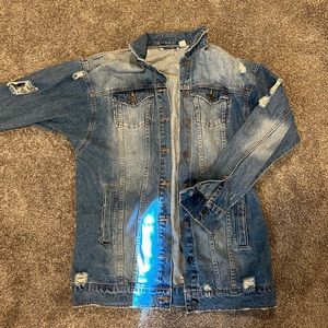 Distressed denim jacket